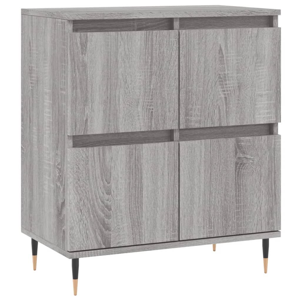 Bedside tables, 2 pcs., grey oak, engineered wood