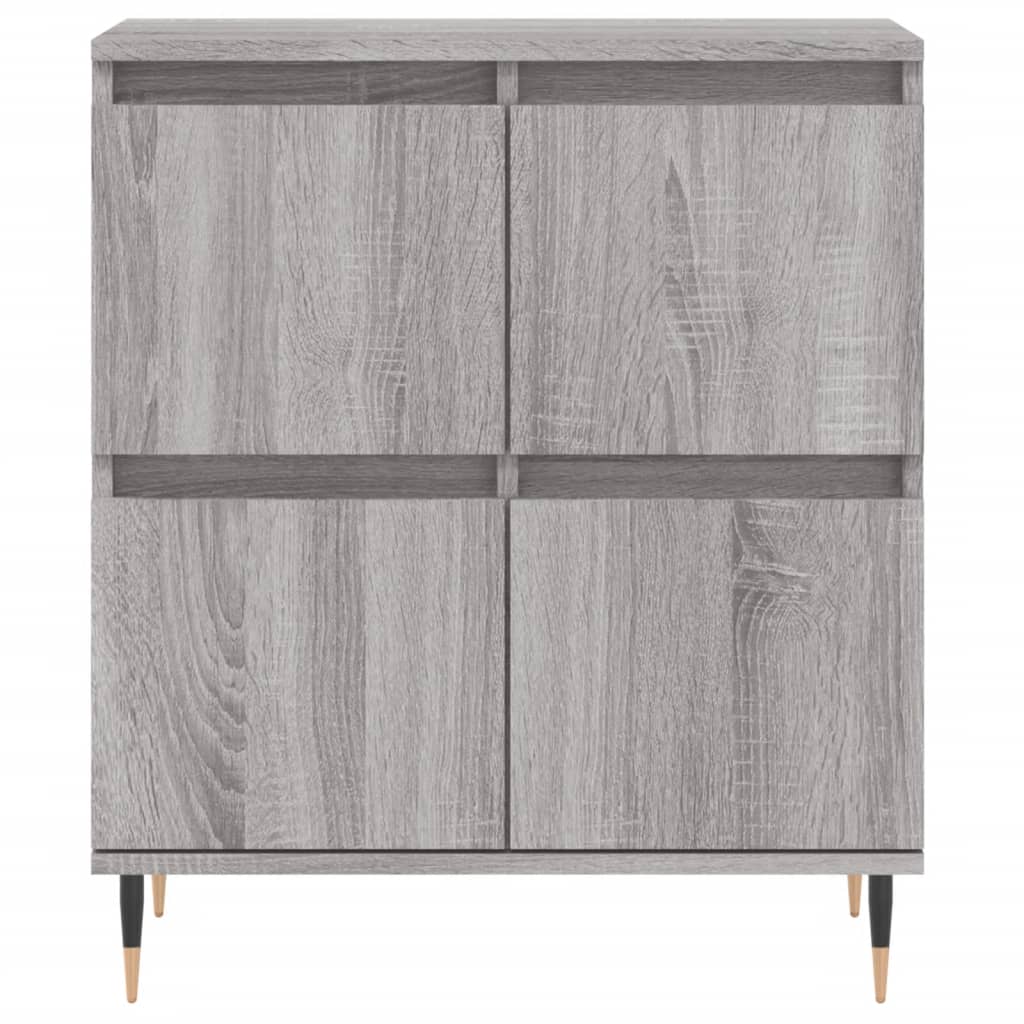 Bedside tables, 2 pcs., grey oak, engineered wood