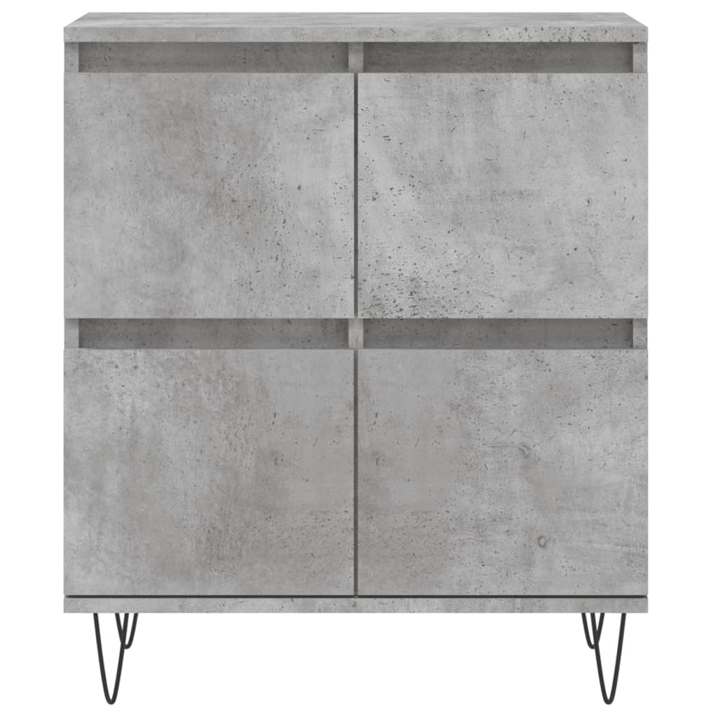 Side cabinets, 2 pcs., concrete grey, engineered wood
