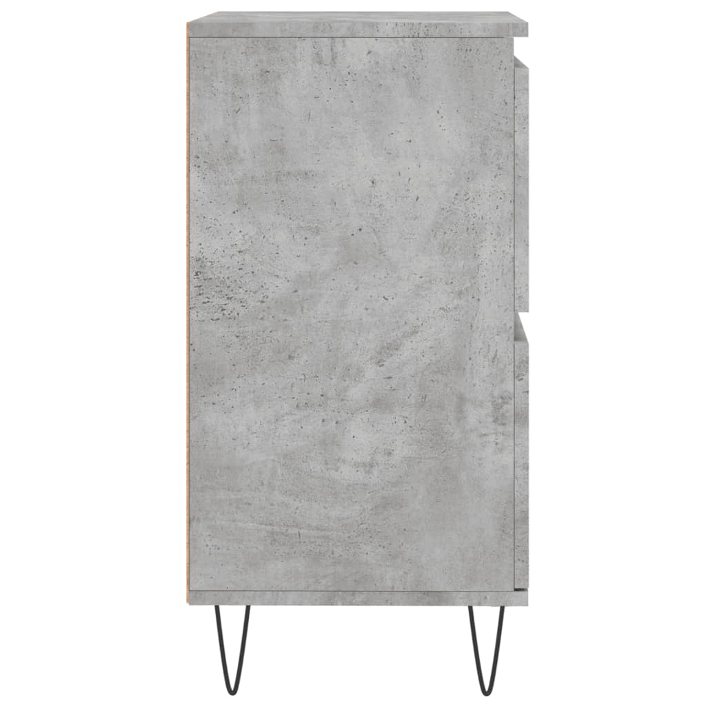 Side cabinets, 2 pcs., concrete grey, engineered wood