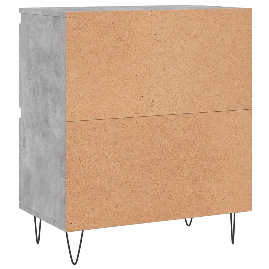 Side cabinets, 2 pcs., concrete grey, engineered wood