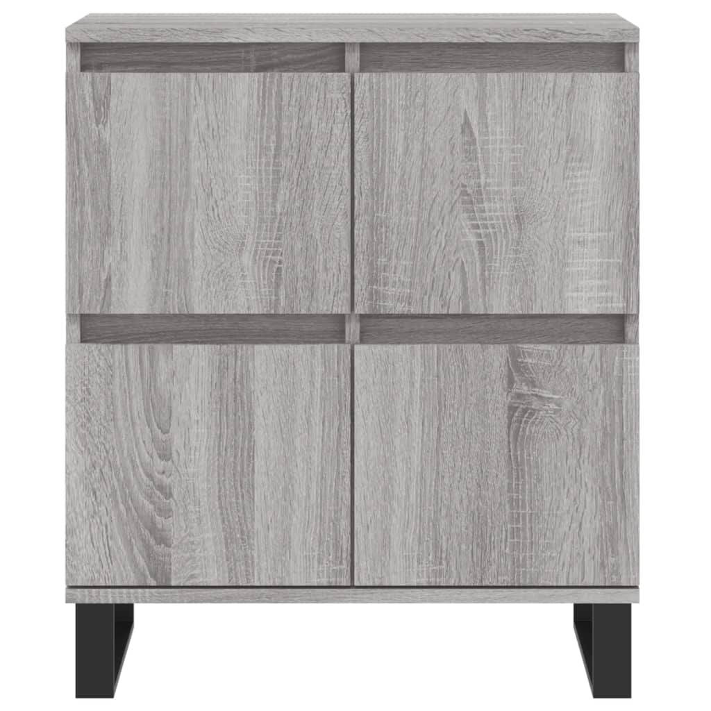 Bedside tables, 2 pcs., grey oak, engineered wood