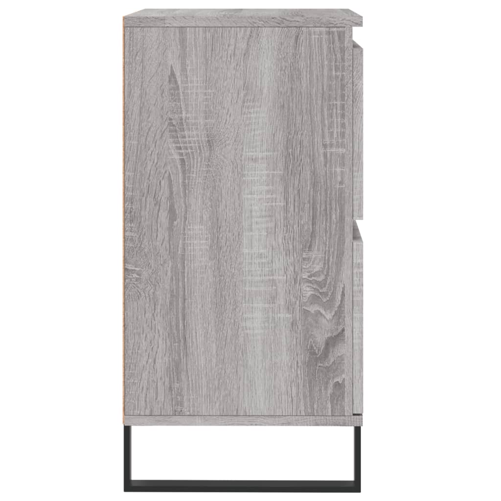 Bedside tables, 2 pcs., grey oak, engineered wood