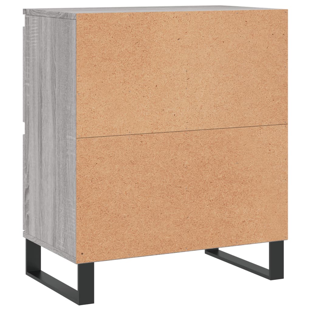 Bedside tables, 2 pcs., grey oak, engineered wood