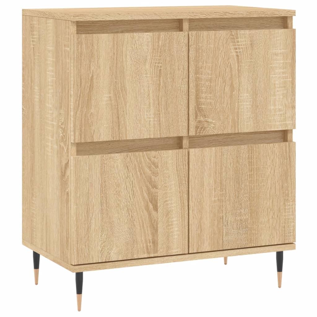 Side cabinets, 3 pcs., smoky oak, engineered wood