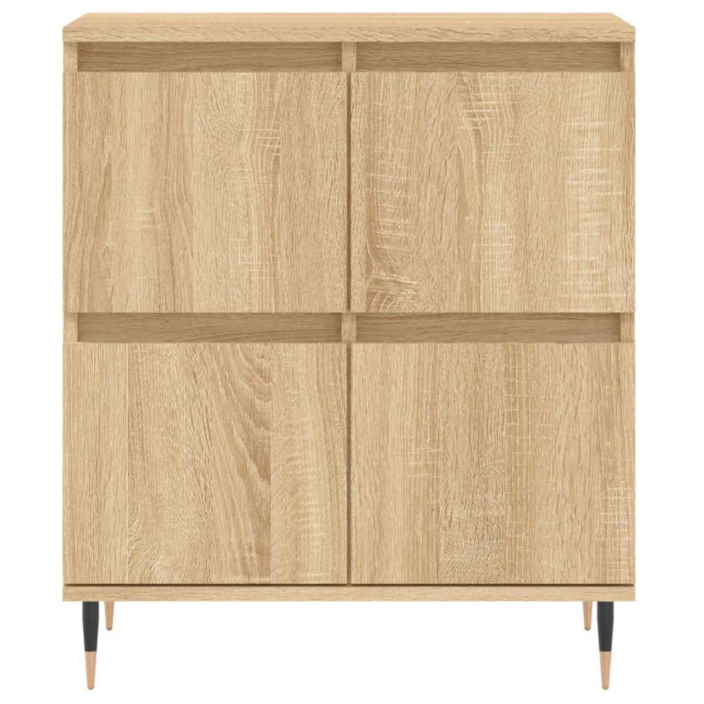 Side cabinets, 3 pcs., smoky oak, engineered wood
