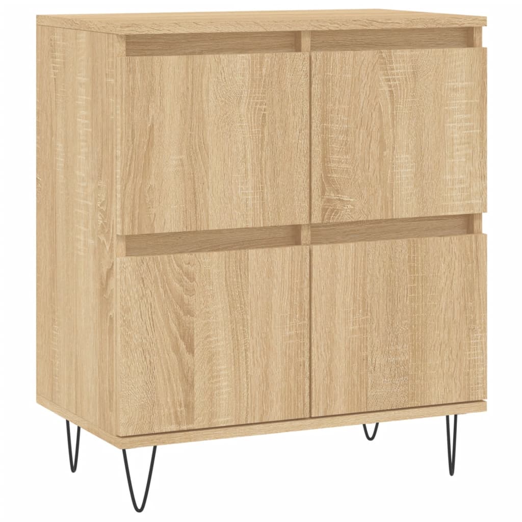 Side cabinets, 3 pcs., smoky oak, engineered wood