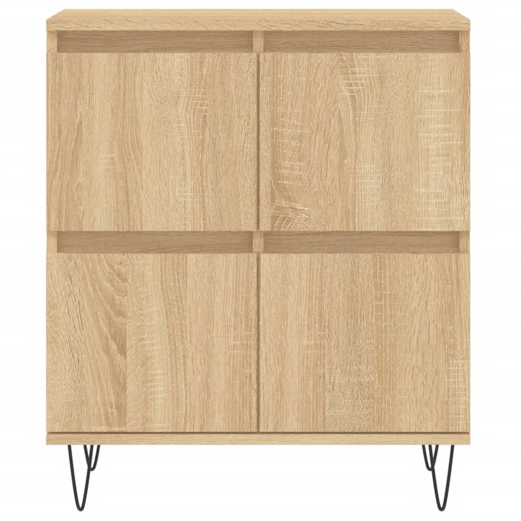Side cabinets, 3 pcs., smoky oak, engineered wood