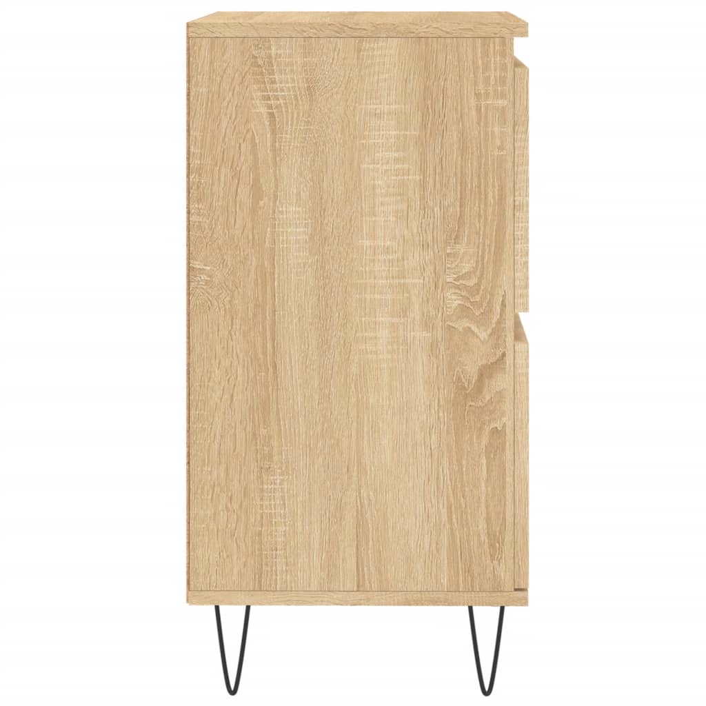 Side cabinets, 3 pcs., smoky oak, engineered wood