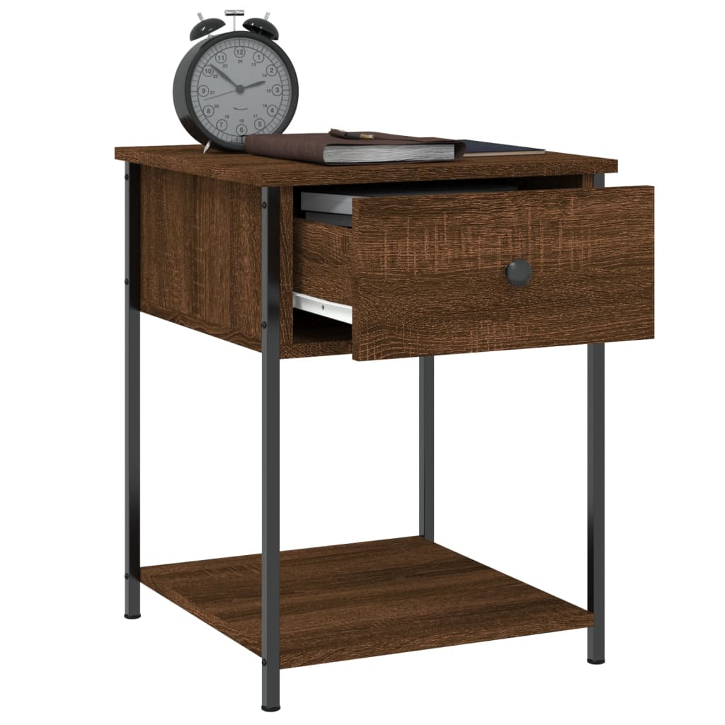 Nightstand, brown oak, 44x45x58cm, engineered wood