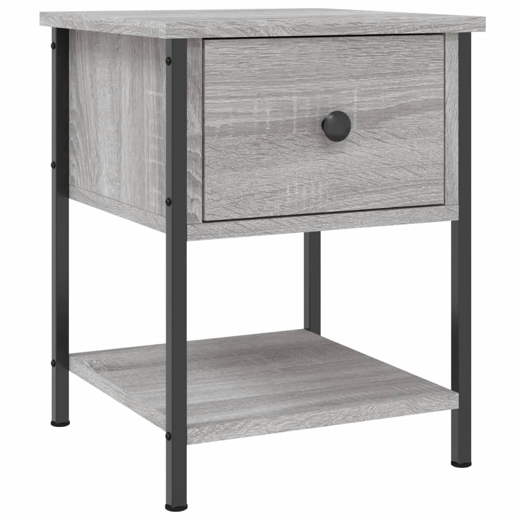 Bedside tables, 2 pcs, grey oak, 34x35.5x45cm, wood