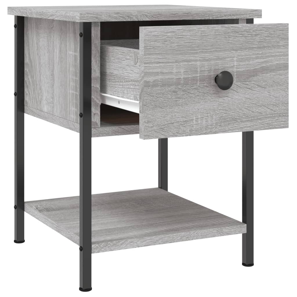 Bedside tables, 2 pcs, grey oak, 34x35.5x45cm, wood