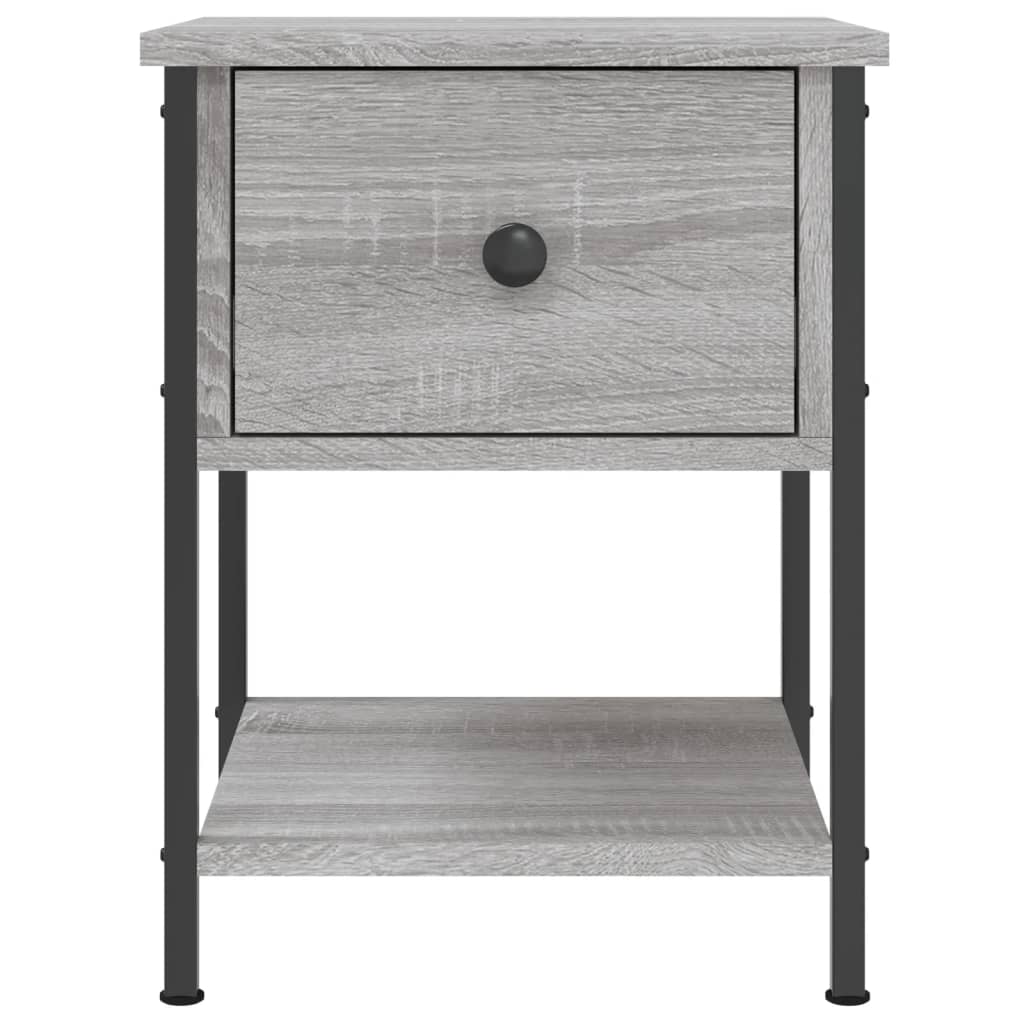 Bedside tables, 2 pcs, grey oak, 34x35.5x45cm, wood