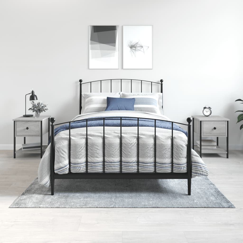 Bedside tables, 2 pcs, grey oak, 34x35.5x45cm, wood