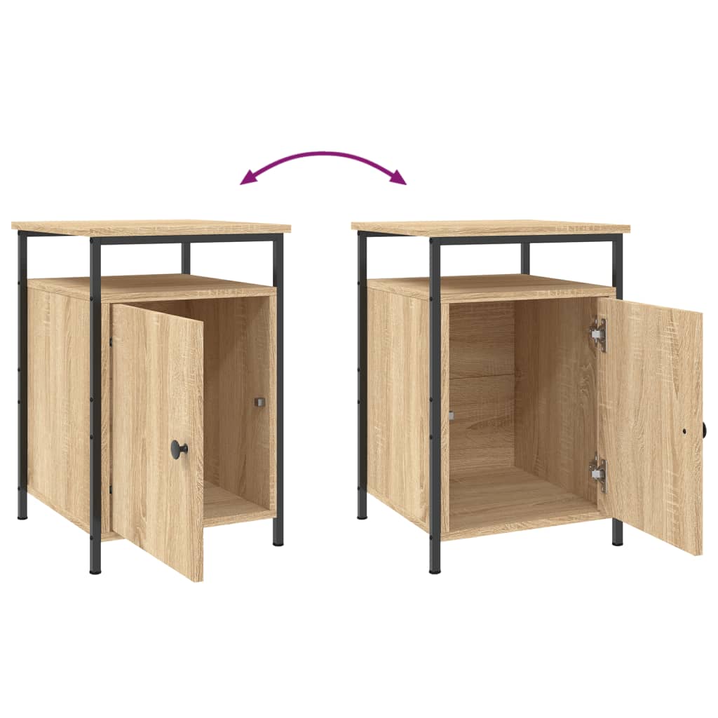 Bedside tables, 2 pcs., oak, 40x42x60cm, treated wood