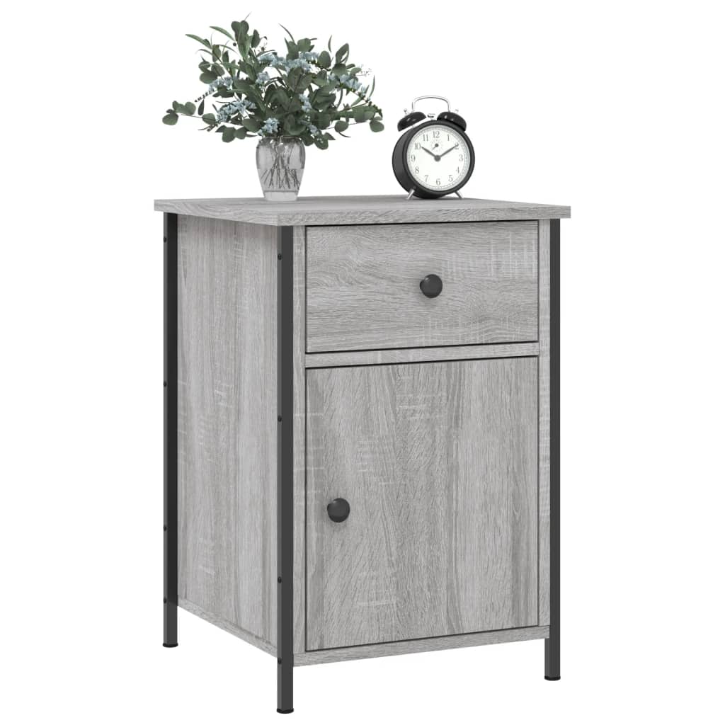 Bedside tables, 2 pcs., grey oak, 40x42x60cm, wood