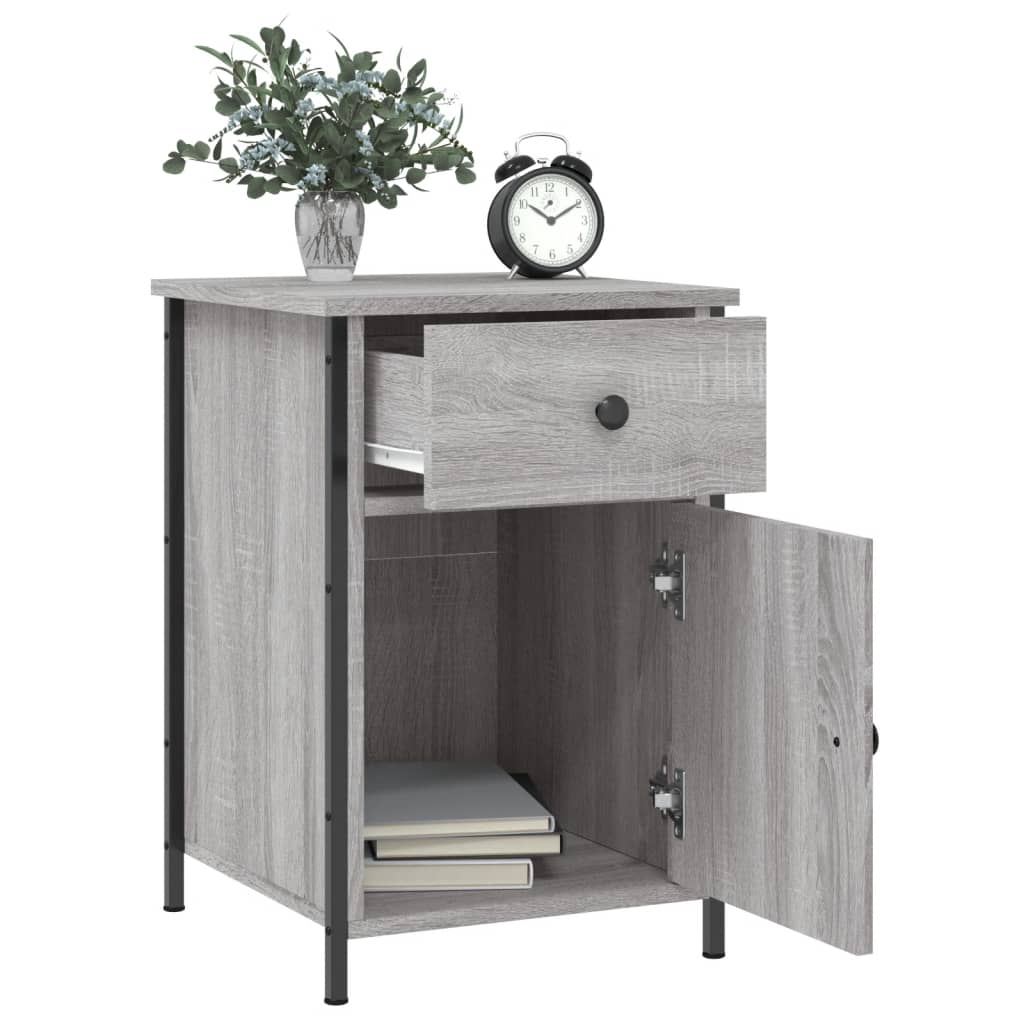 Bedside tables, 2 pcs., grey oak, 40x42x60cm, wood