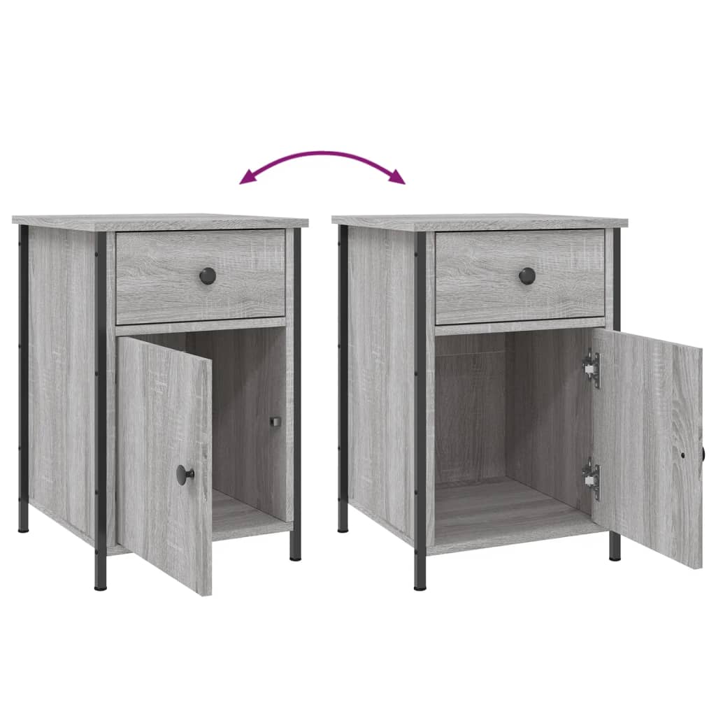 Bedside tables, 2 pcs., grey oak, 40x42x60cm, wood