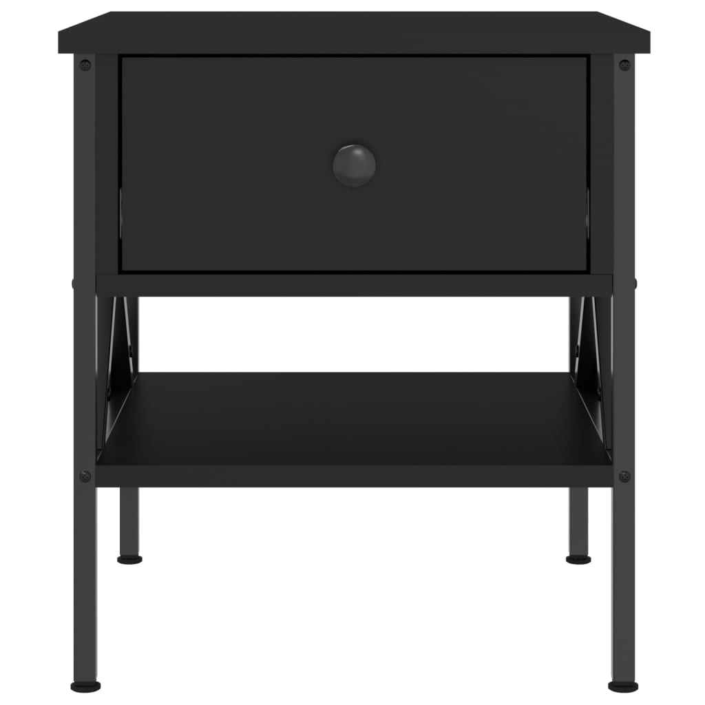Nightstand, black, 40x42x45cm, engineered wood