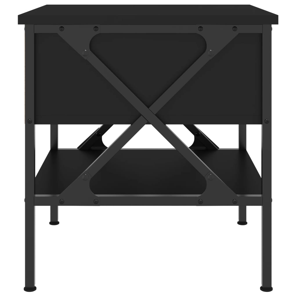 Nightstand, black, 40x42x45cm, engineered wood