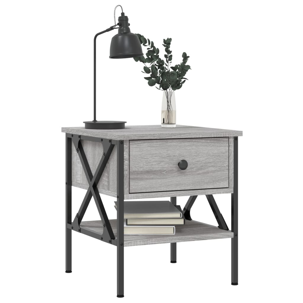 Bedside tables, 2 pcs, grey oak, 40x42x45cm, wood