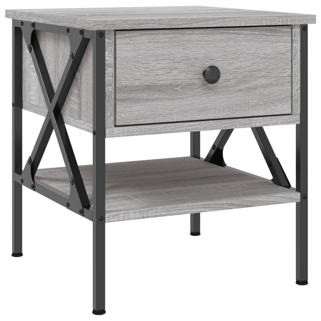 Bedside tables, 2 pcs, grey oak, 40x42x45cm, wood