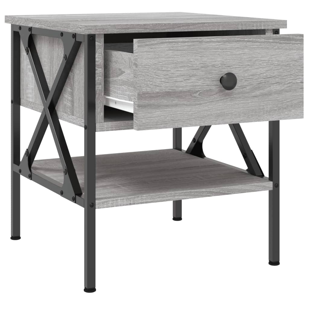 Bedside tables, 2 pcs, grey oak, 40x42x45cm, wood