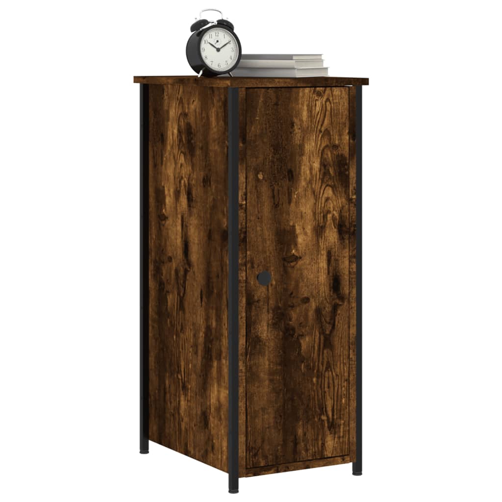 Bedside table, smoked oak, 32x42x80cm, treated wood