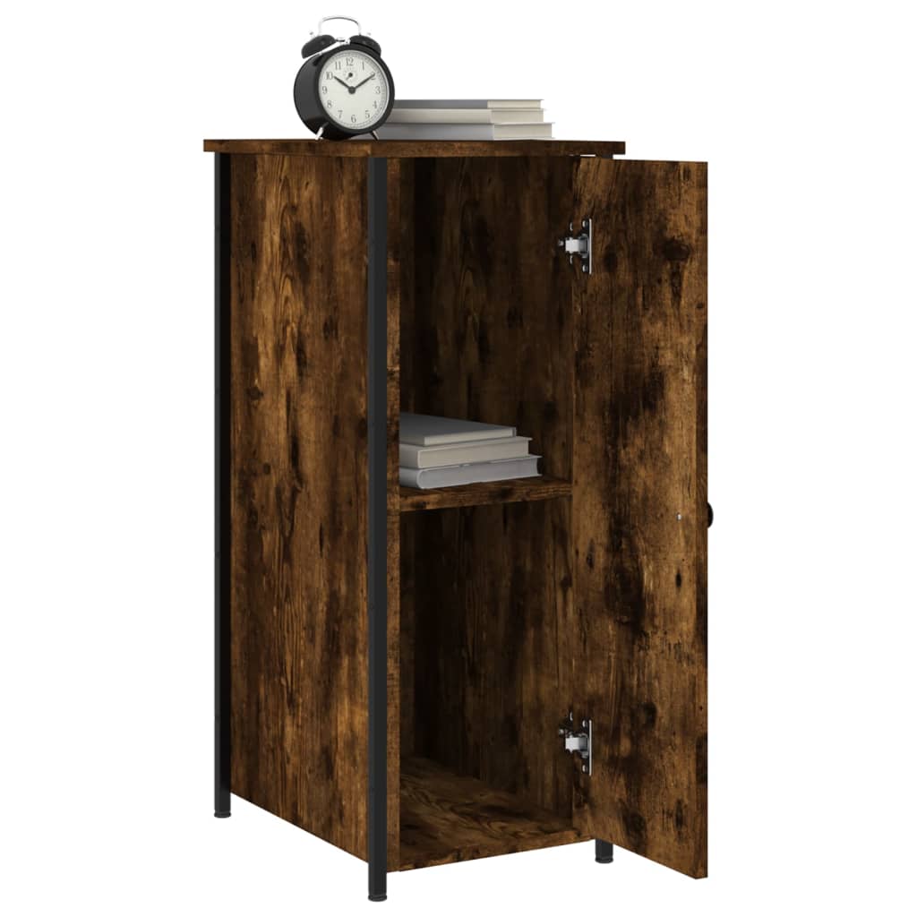 Bedside table, smoked oak, 32x42x80cm, treated wood