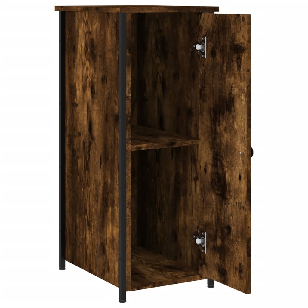 Bedside table, smoked oak, 32x42x80cm, treated wood