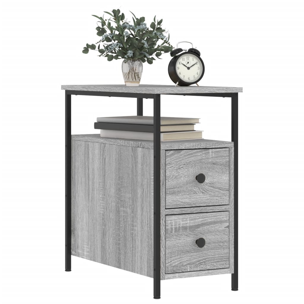 Bedside tables, 2 pcs., grey oak, 30x60x60cm, wood