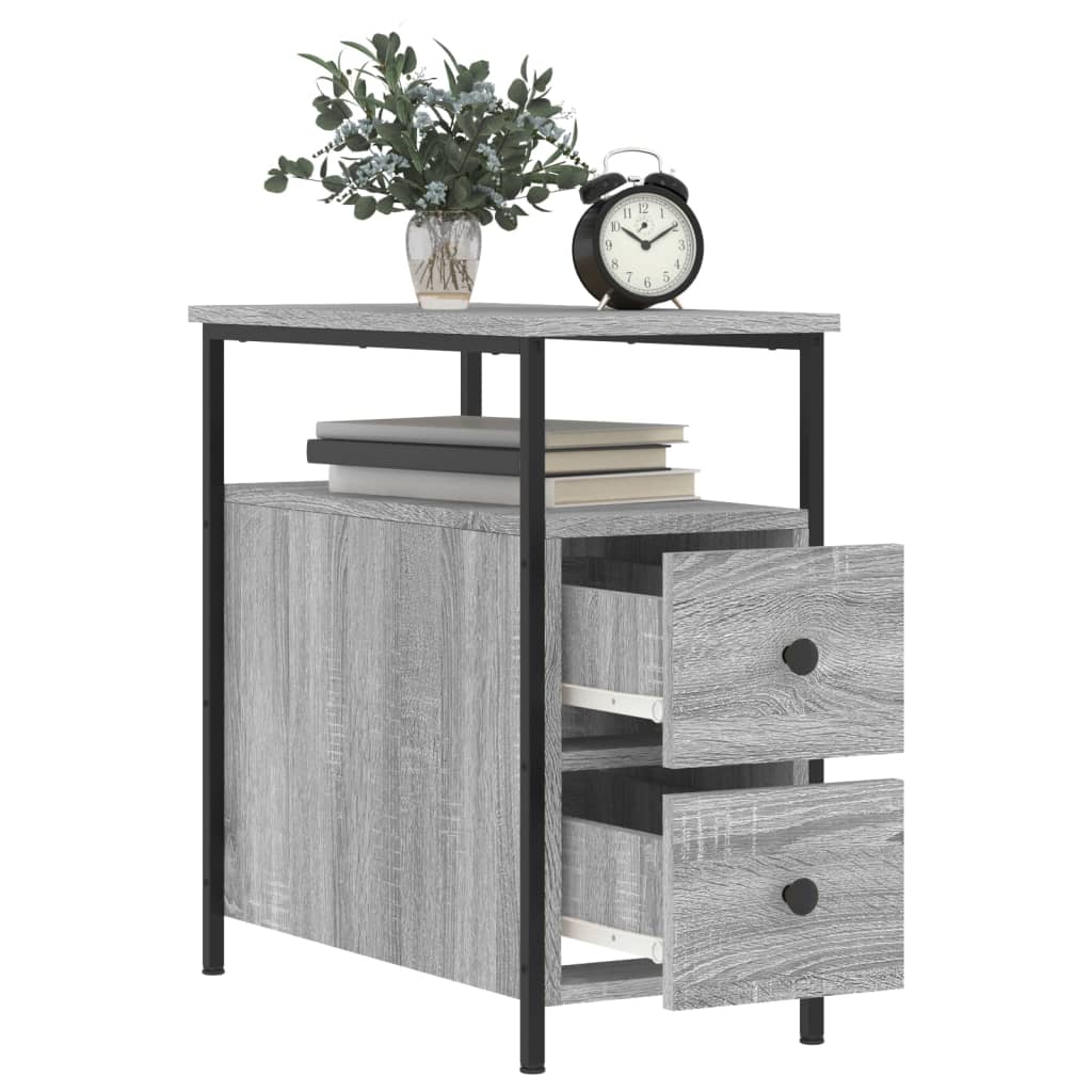 Bedside tables, 2 pcs., grey oak, 30x60x60cm, wood