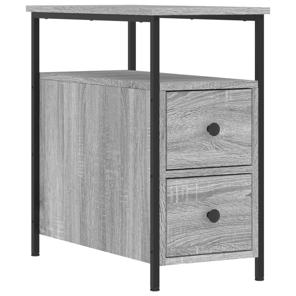 Bedside tables, 2 pcs., grey oak, 30x60x60cm, wood