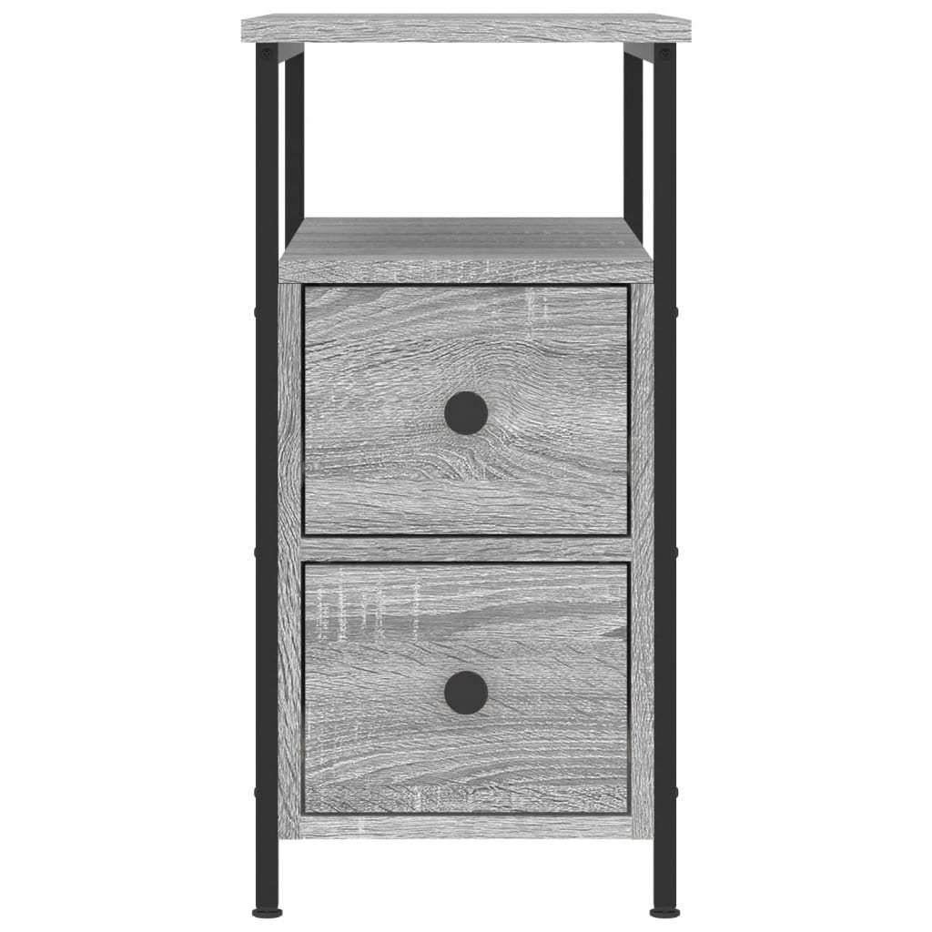 Bedside tables, 2 pcs., grey oak, 30x60x60cm, wood