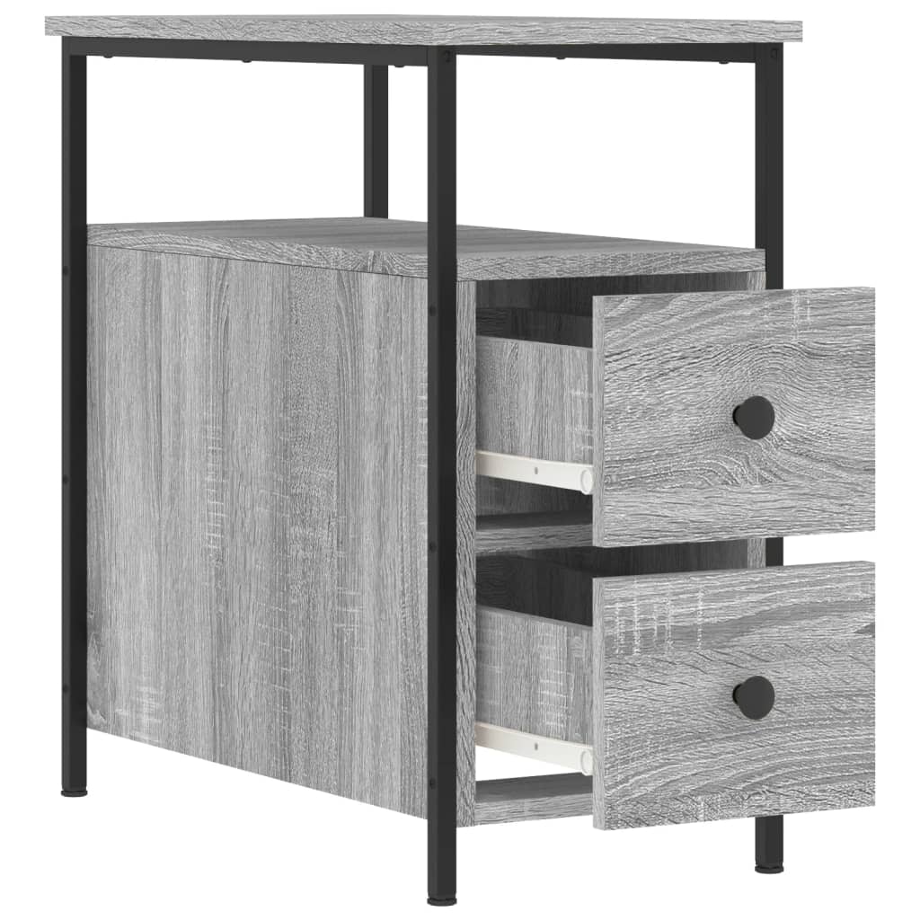 Bedside tables, 2 pcs., grey oak, 30x60x60cm, wood