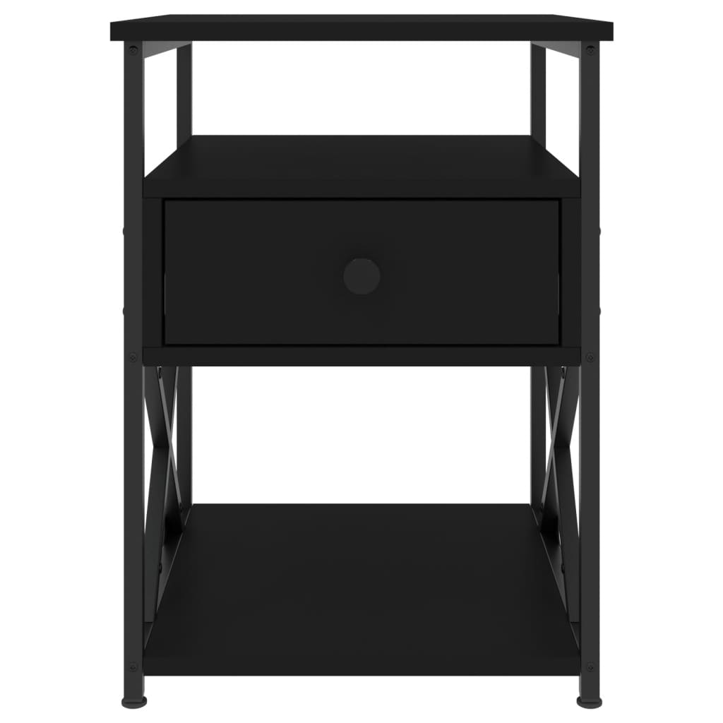 Nightstands, 2 pcs., black, 40x42x55cm, engineered wood