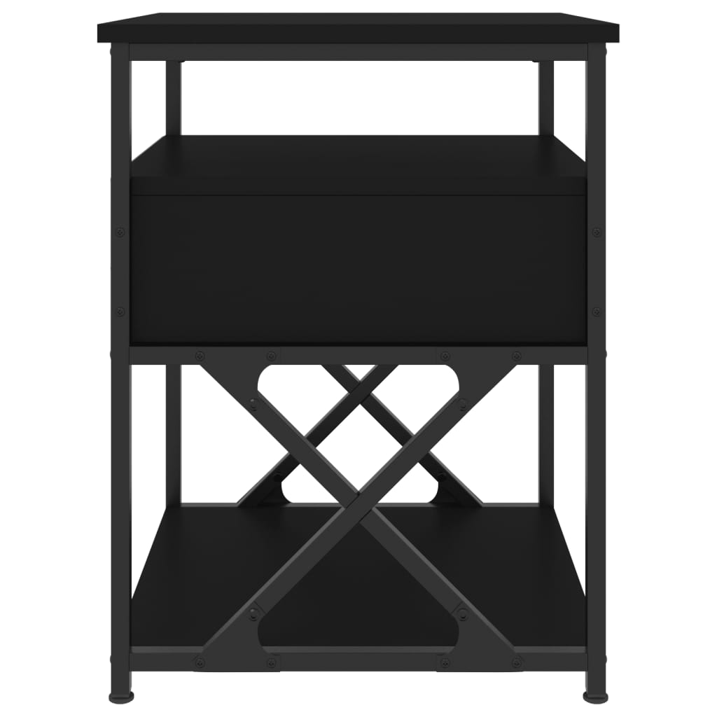 Nightstands, 2 pcs., black, 40x42x55cm, engineered wood