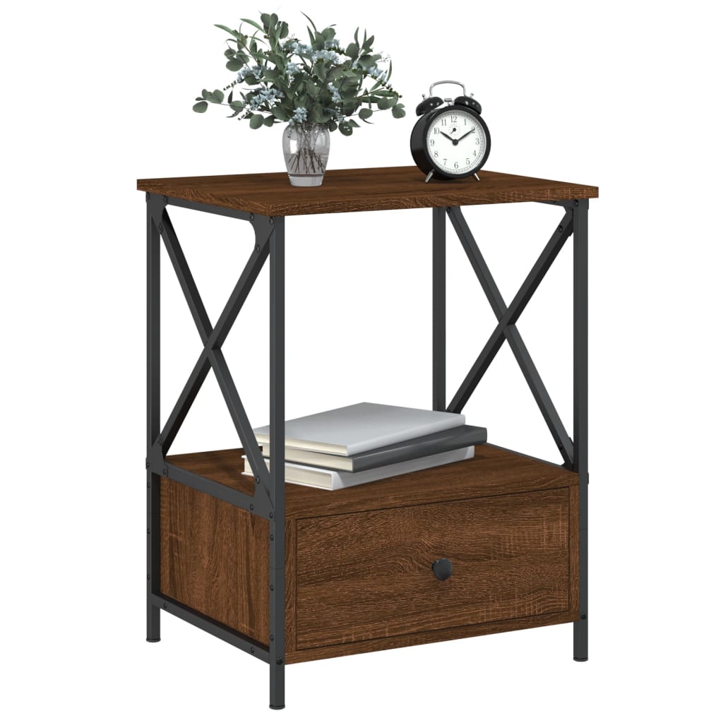 Bedside tables, 2 pcs, brown oak, 50x41x65cm, wood