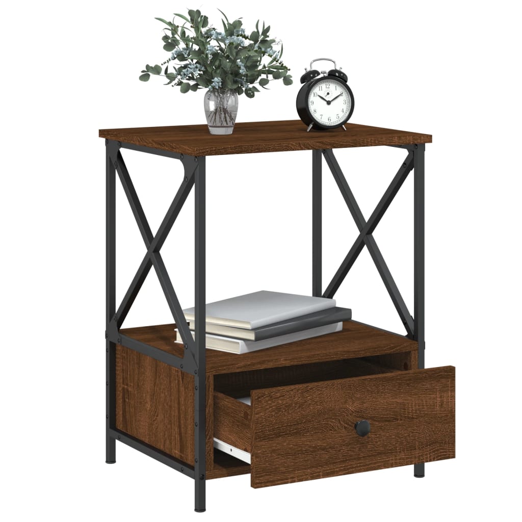 Bedside tables, 2 pcs, brown oak, 50x41x65cm, wood