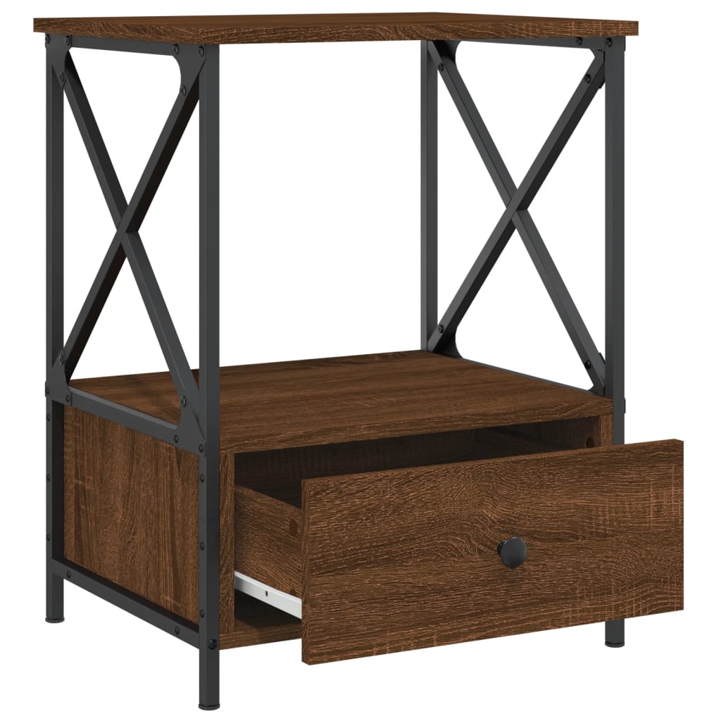 Bedside tables, 2 pcs, brown oak, 50x41x65cm, wood