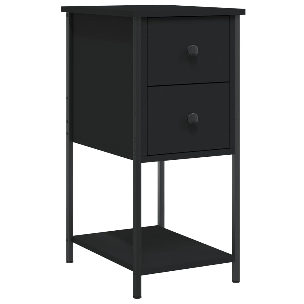 Bedside tables, 2 pcs., black, 32x42x70cm, engineered wood