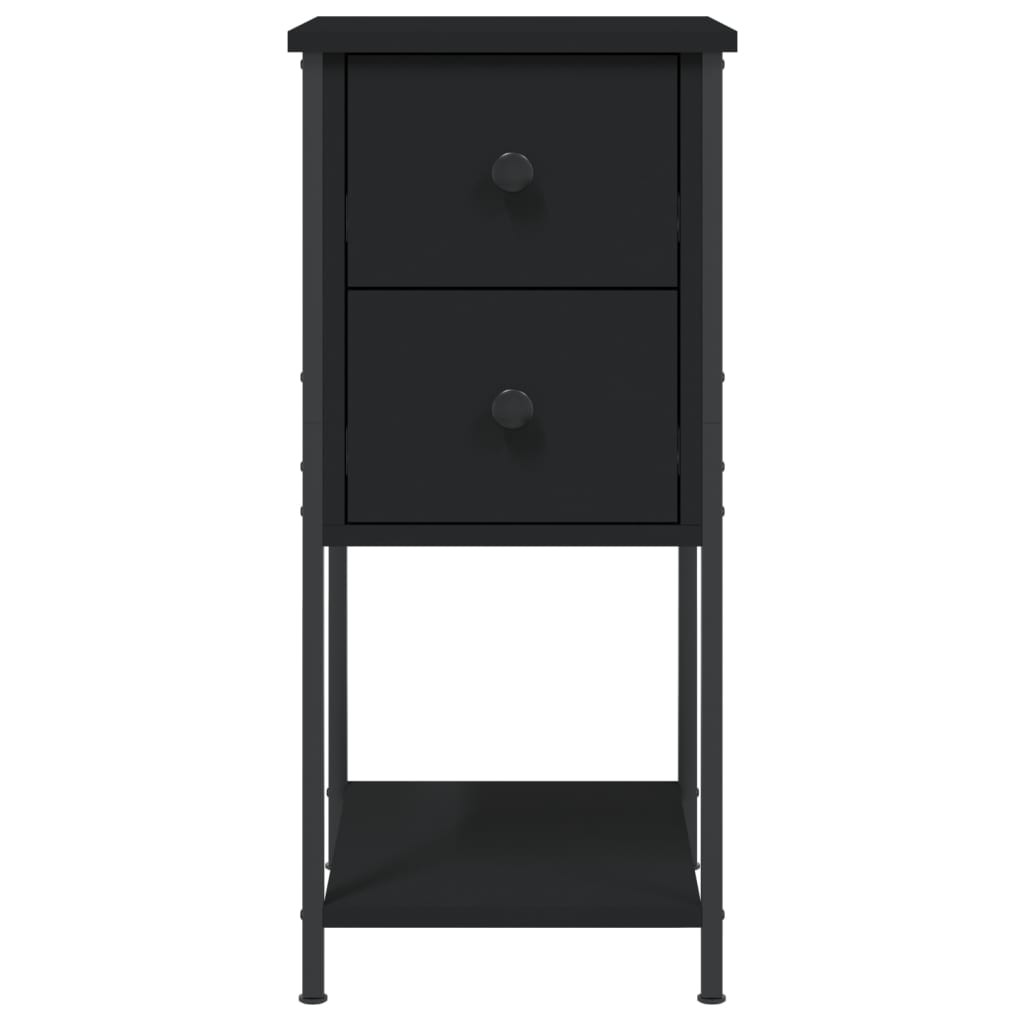 Bedside tables, 2 pcs., black, 32x42x70cm, engineered wood