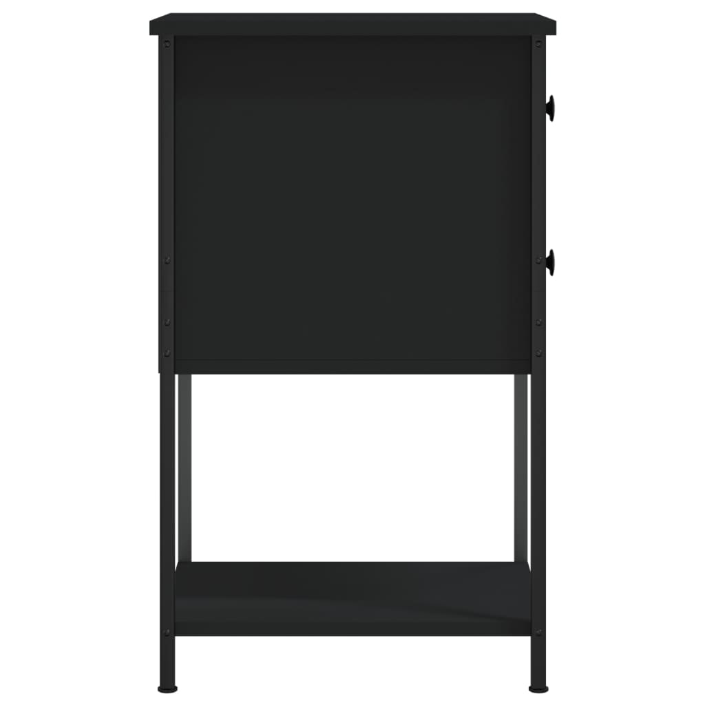 Bedside tables, 2 pcs., black, 32x42x70cm, engineered wood