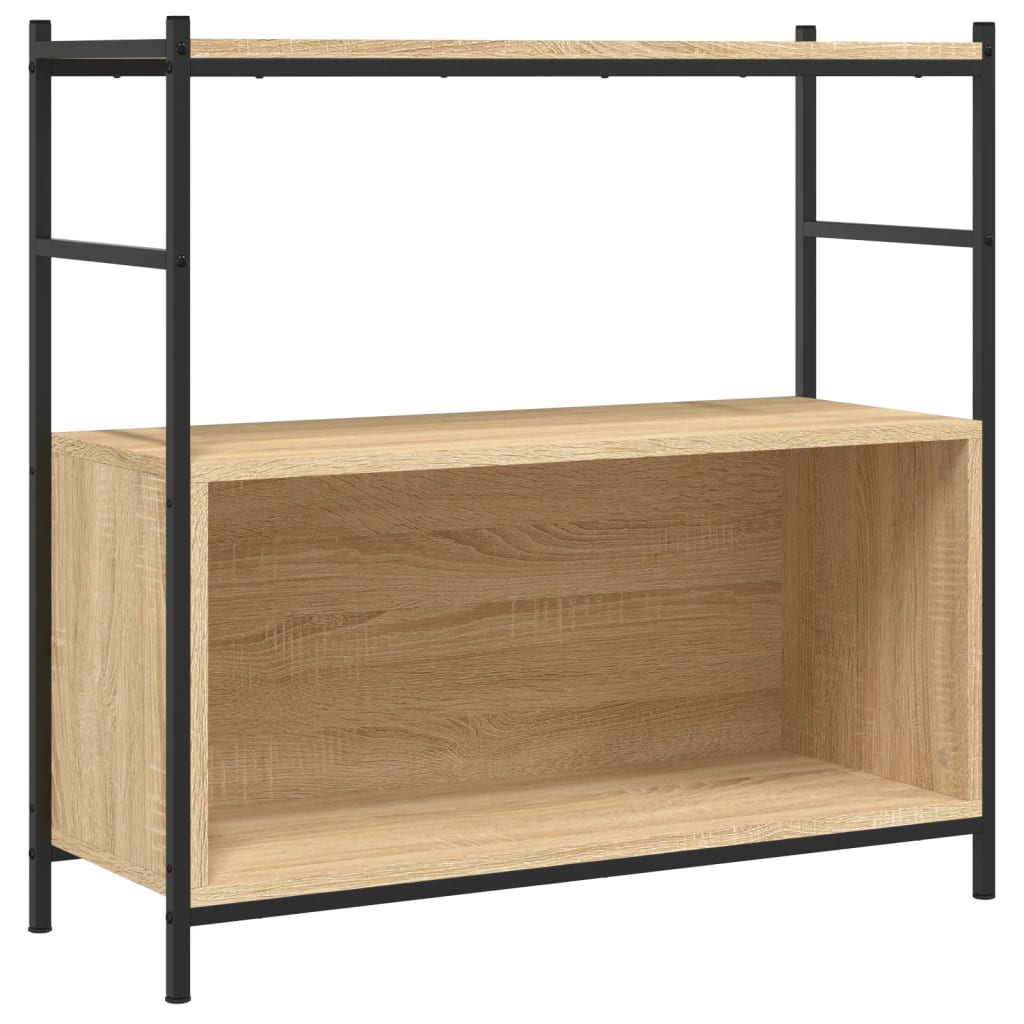 Grāmatu plaukts, ozola, 80x30x78,5cm, apstrādāta koksne/dzelzs