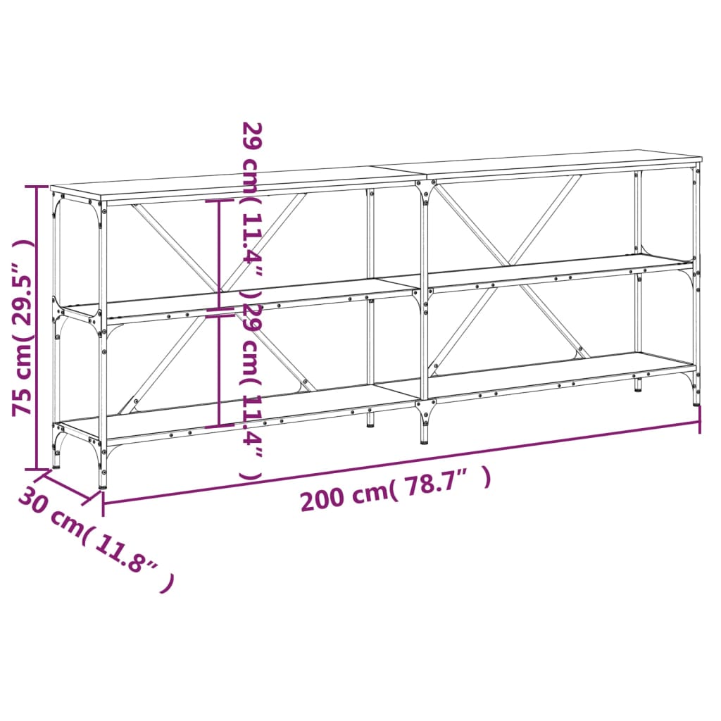 Console table GWEN V, grey