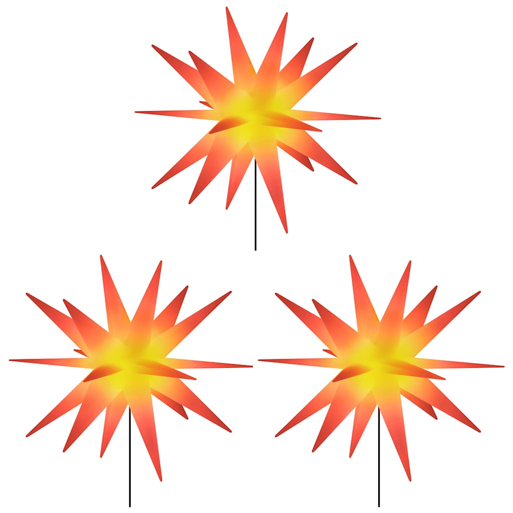 Christmas spike lights / LED, 3 pcs, red, 57 cm