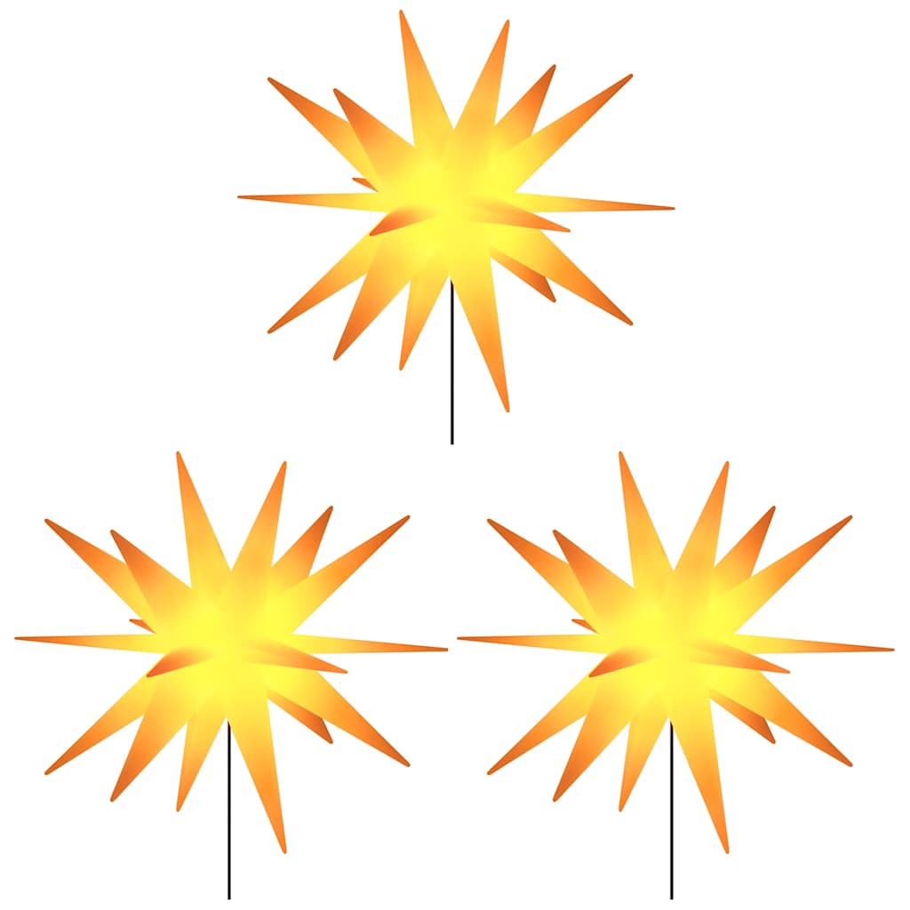 Kalėdiniai šviestuvai su smaigais/LED GARLAND, 3vnt., geltoni, 57cm