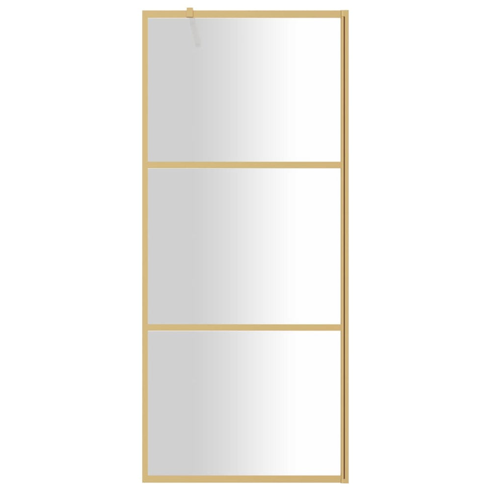 Shower screen with clear ESG glass, gold-coloured, 90x195cm