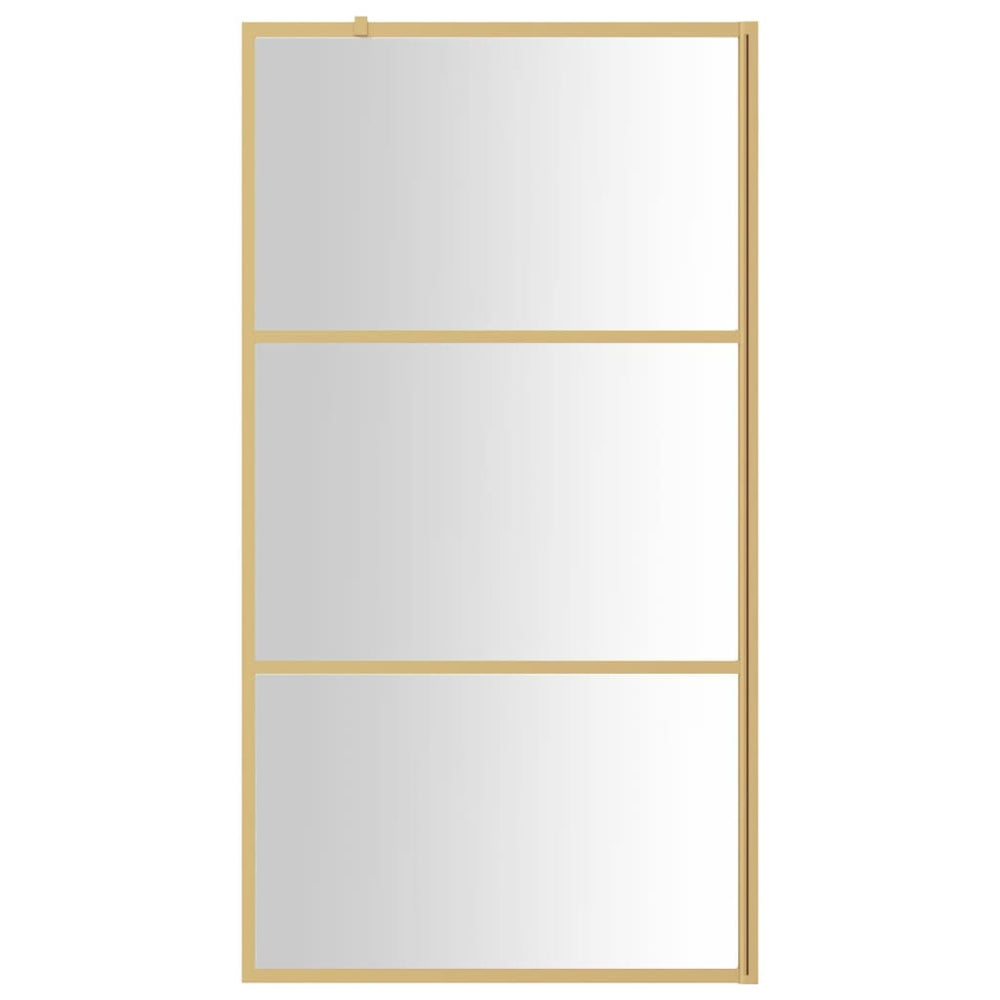 Shower screen with clear ESG glass, gold, 100x195cm