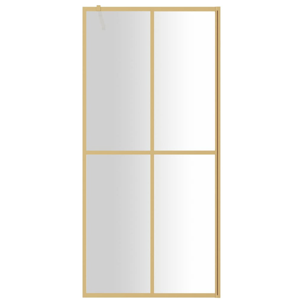 Shower screen with clear ESG glass, gold-coloured, 90x195cm